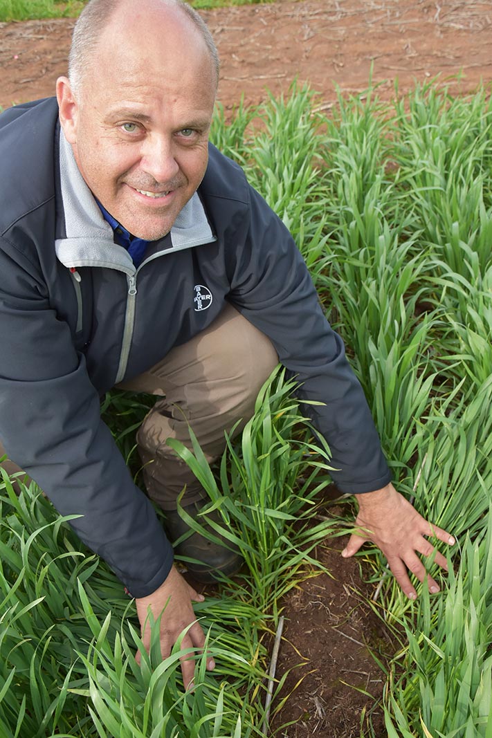 Craig White demonstrating weed control with Mateno Complete