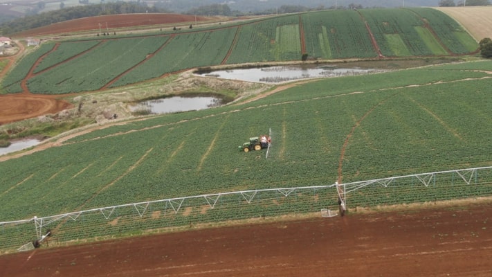 Drone shot of Tasmanian farm