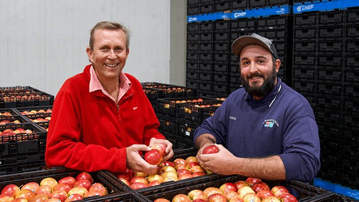 Rodney Rizzato and Andrew Hennoste at Moonlight Orchard